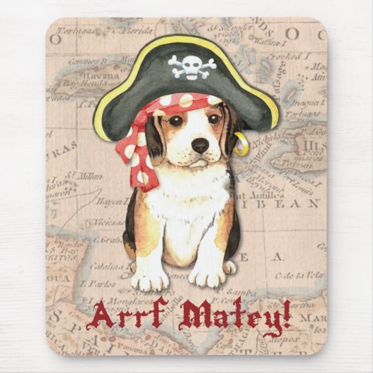Pirate Pet Beagle Muismat (Voorkant)