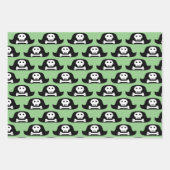 Pirate Pet Black Skull Crossbones Patroon Kinder Inpakpapier Vel (Voorkant 3)