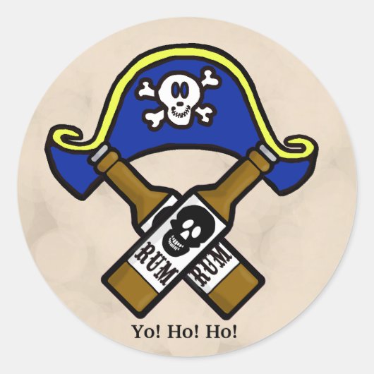 Pirate Pet en roomstickers Ronde Sticker (Voorkant)