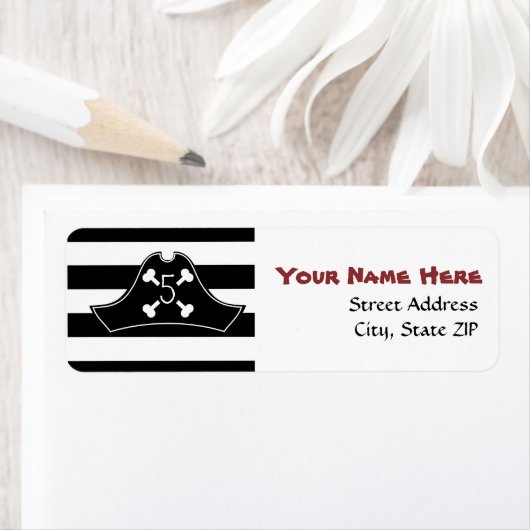 Pirate Pet Verjaardagsadreslabel Etiket (Insitu)