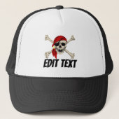 Pirate Pet, voeg tekst, naam, bedrijf, boot, perso Trucker Pet (Voorkant)