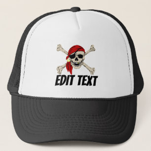 Pirate Pet, voeg tekst, naam, bedrijf, boot, perso Trucker Pet