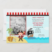 Pirate Photo Birthday Party Invitations Kaart (Voorkant)