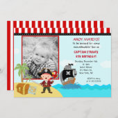 Pirate Photo Birthday Party Invitations Kaart (Voorkant / Achterkant)