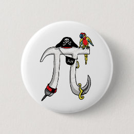 Pirate Pi Day Gear Ronde Button 5,7 Cm