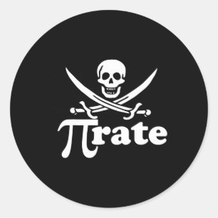 Pirate Pi Rate Shirt voor Pi Day Wiskunde Piraten Ronde Sticker