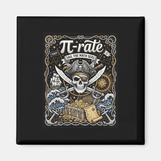 Pirate Pi Tarief Voor Pi Dag Wiskunde Piraten Lera Magneet (Voorkant)