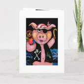 Pirate Pig Halloween Party Uitnodiging (Achterkant)