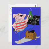 Pirate Pig Kapitein Cartoon Briefkaart (Voorkant / Achterkant)