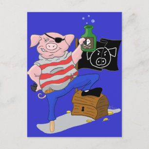 Pirate Pig Kapitein Cartoon Briefkaart