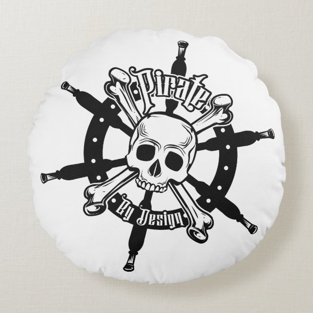 Pirate Pillow Round Rond Kussen (Voorkant)