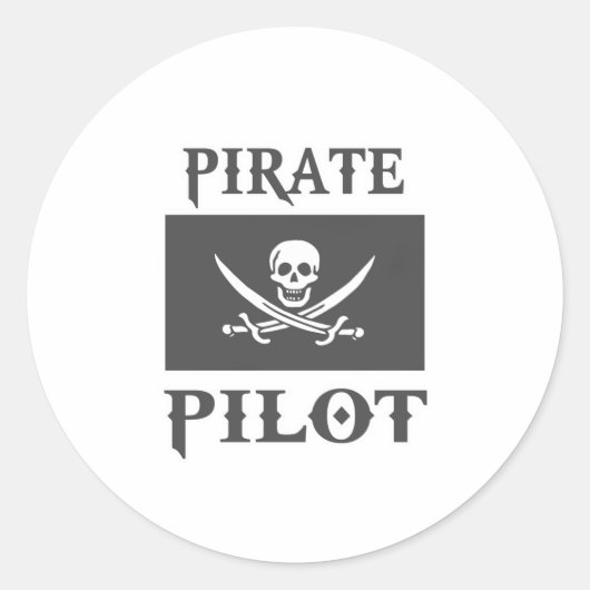 Pirate Pilot Ronde Sticker (Voorkant)