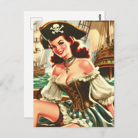  Pirate Pin Up Briefkaart (Voorkant / Achterkant)