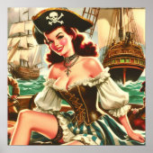  Pirate Pin Up Poster (Voorkant)