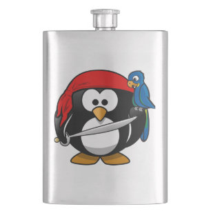 Pirate Pinguïn en Parrot Heupfles