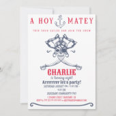 Pirate Pink Thema Verjaardagsfeestje Kaart (Voorkant)