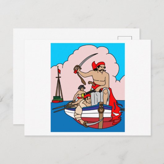 Pirate Pirate Ship Treasure Island Briefkaart (Voorkant / Achterkant)