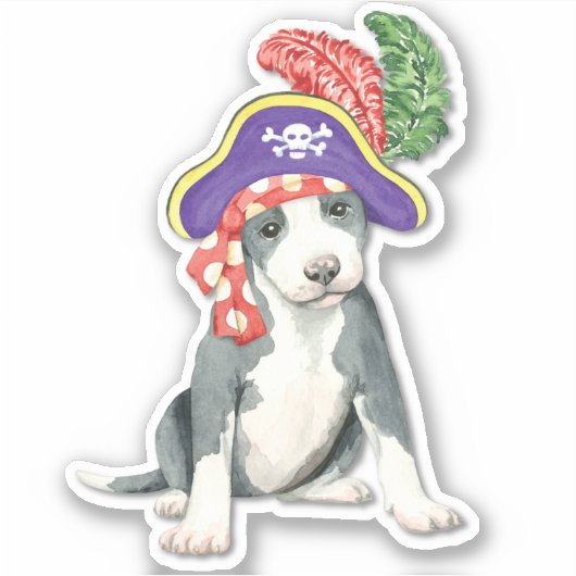 Pirate Pit Bull Vinyl Sticker (Voorkant)