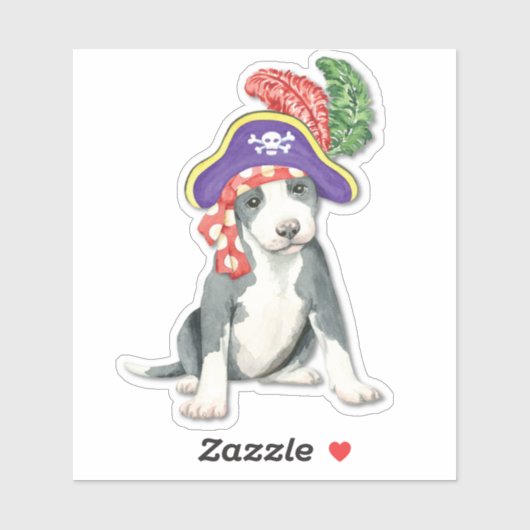 Pirate Pit Bull Vinyl Sticker (Vel)