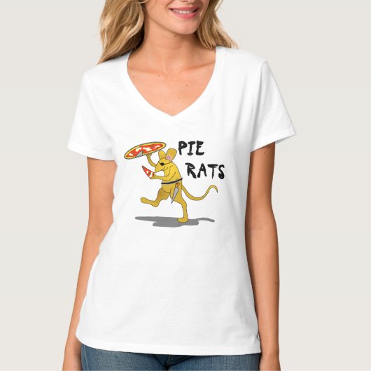 Pirate Pizza Pie Rat T-Shirt (Voorkant)