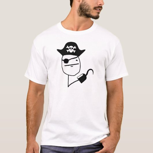 Pirate poker face - meme t-shirt (Voorkant)
