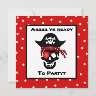 Pirate Polka Dot Birthday Party over kinderschedel Kaart