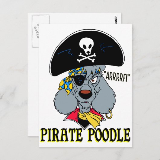 Pirate Poodle Briefkaart (Voorkant / Achterkant)