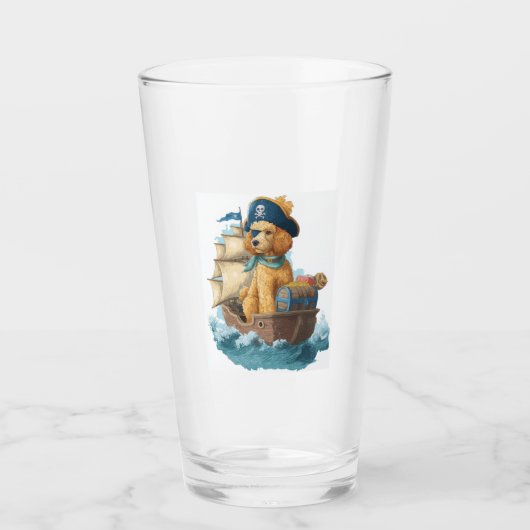 Pirate Poodle � Funny Sea Dog Glas (Voorkant)
