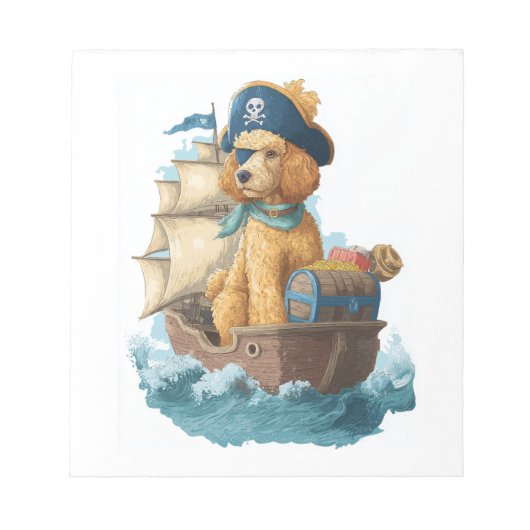 Pirate Poodle � Grappige Zee Hond Notitieblok (Voorkant)