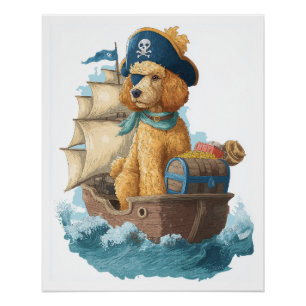 Pirate Poodle � Grappige Zeehond Perfect Poster