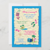 Pirate Pool Party Birthday Invitation Kaart (Voorkant)