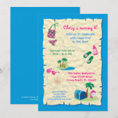 Pirate Pool Party Birthday Invitation Kaart (Voorkant / Achterkant)