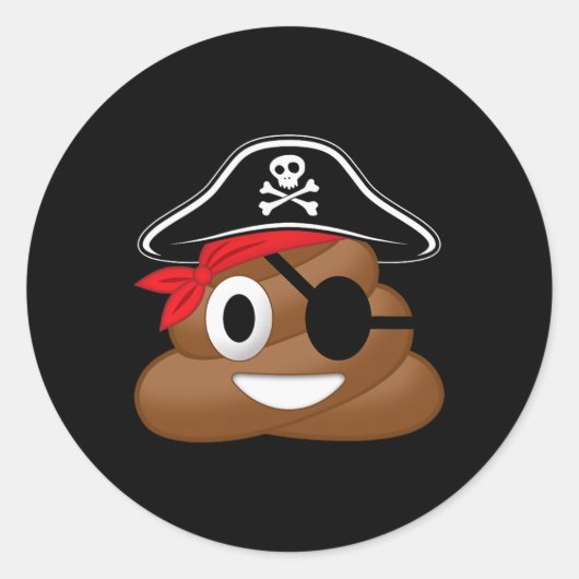 Pirate Poop Funny Halloween Ronde Sticker (Voorkant)