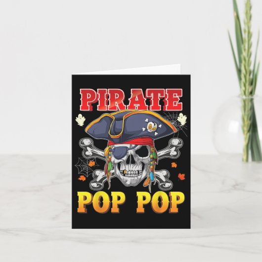 Pirate Pop-pop schedel Crossbones Halloween Kostuu Kaart (Voorkant)