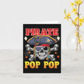 Pirate Pop-pop schedel Crossbones Halloween Kostuu Kaart (Gele Bloem)