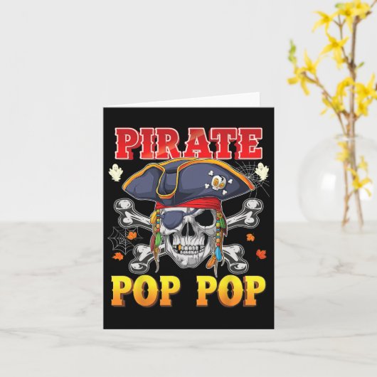 Pirate Pop-pop schedel Crossbones Halloween Kostuu Kaart (Gele Bloem)