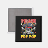 Pirate Pop-pop schedel Crossbones Halloween Kostuu Magneet (Voorkant / Achterkant)