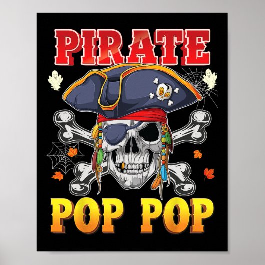 Pirate Pop-pop schedel Crossbones Halloween Kostuu Poster (Voorkant)