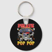 Pirate Pop-pop schedel Crossbones Halloween Kostuu Sleutelhanger (Voorkant)