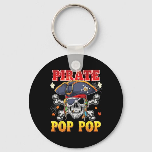 Pirate Pop-pop schedel Crossbones Halloween Kostuu Sleutelhanger (Voorkant)