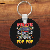 Pirate Pop-pop schedel Crossbones Halloween Kostuu Sleutelhanger (Voorkant)