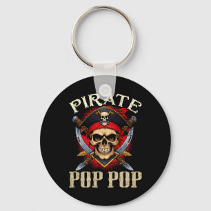 Pirate Pop Pop Skull Jolly Roger Halloween Pirate Sleutelhanger