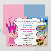 Pirate Princess Baby's Baby shower Uitnodiging (Voorkant / Achterkant)