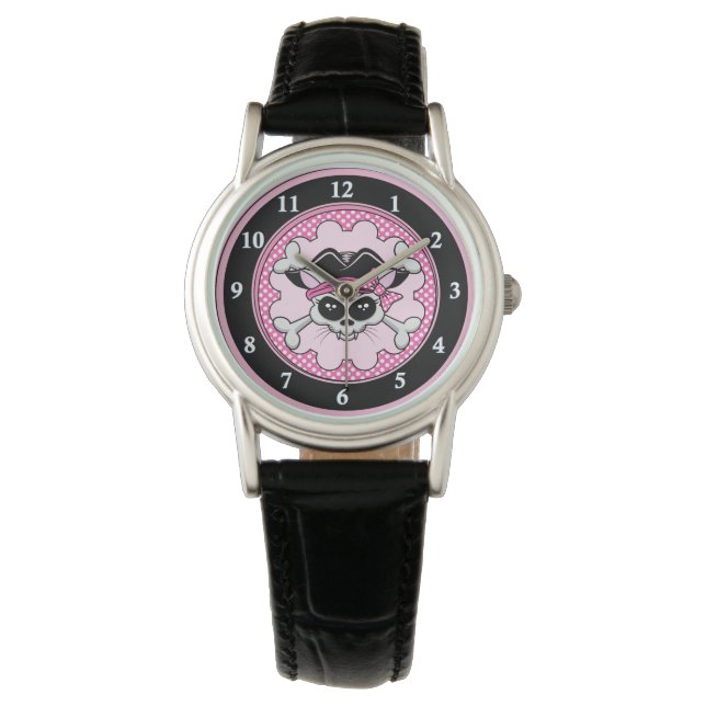 Pirate Princess Kat Skull Horloge (Voorkant)