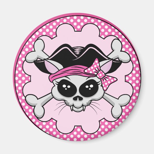 Pirate Princess Kat Skull Magneet (Voorkant)