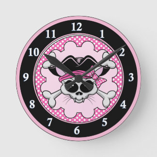 Pirate Princess Kat Skull Ronde Klok