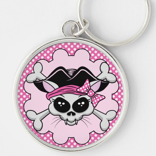 Pirate Princess Kat Skull Sleutelhanger (Voorkant)