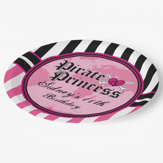 Pirate Princess Party Papieren Bordje (Gekanteld)