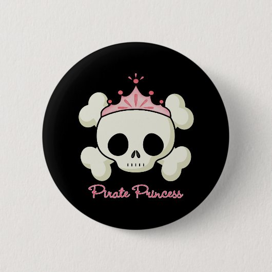 Pirate Princess Ronde Button 5,7 Cm (Voorkant)