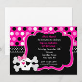 Pirate Princess Skull BIrthday-uitnodigingen Kaart (Voorkant / Achterkant)
